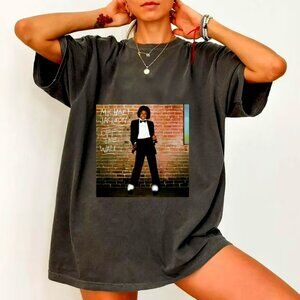 TRIUMPH INTL MICHAEL JACKSON Graphic Tee Off the Wall Album Cover Black L
